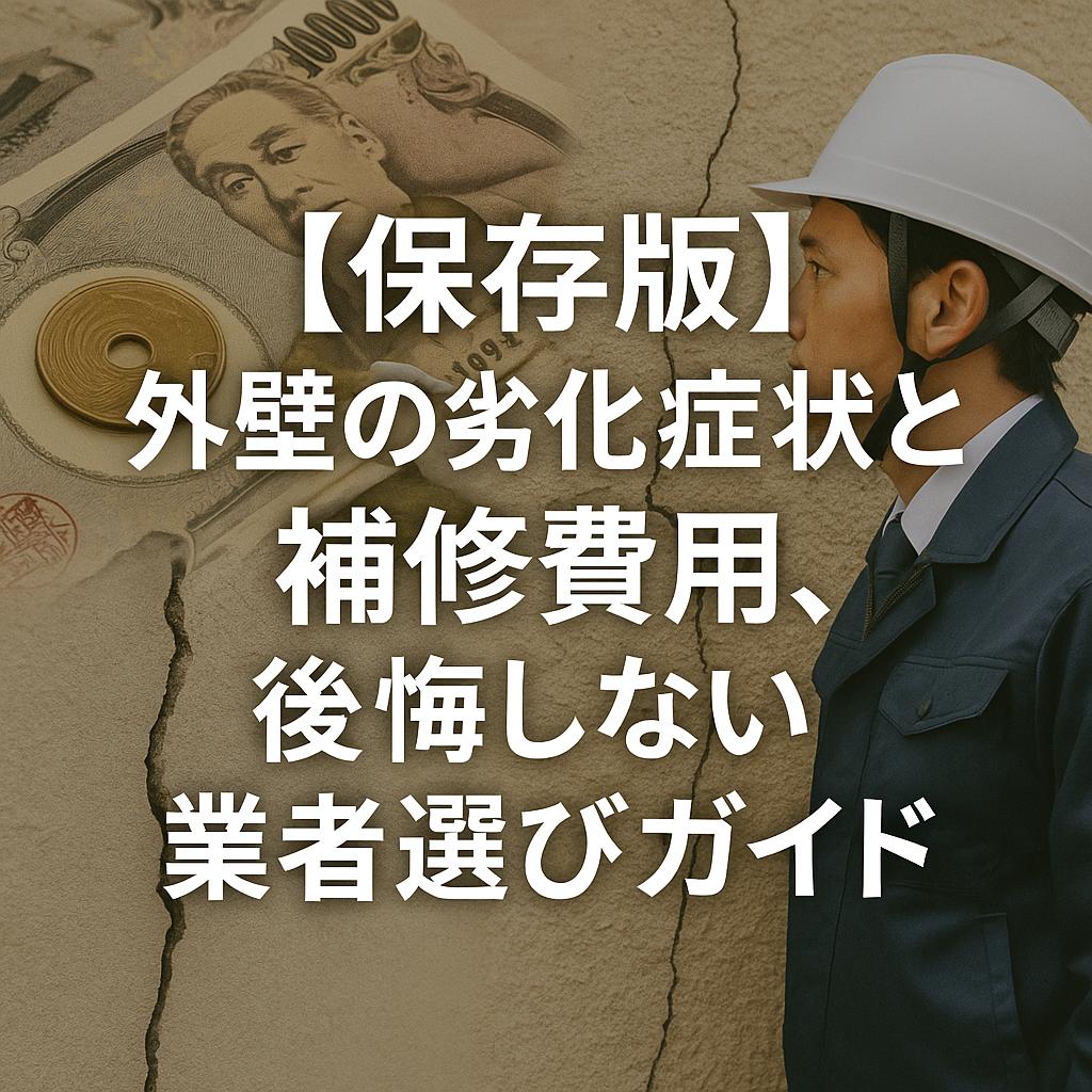 【保存版】外壁の劣化症状と補修費用、後悔しない業者選びガイド